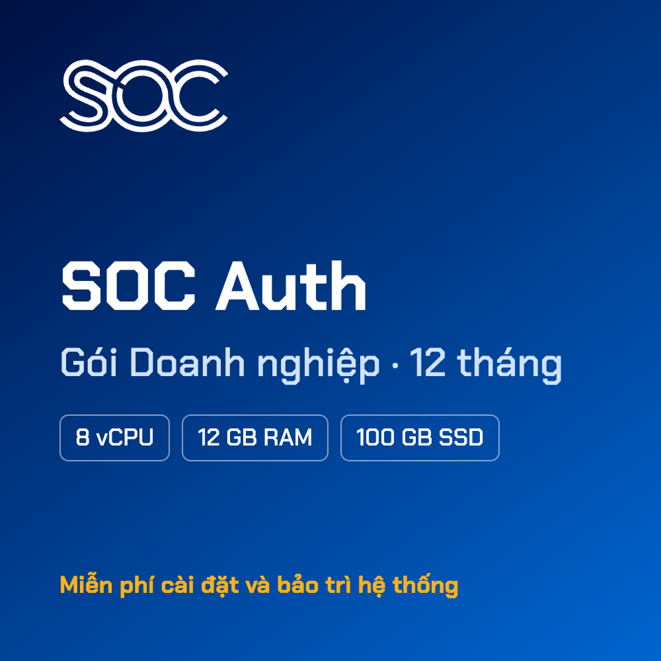 SOC Auth — Gói Doanh nghiệp — 12 tháng